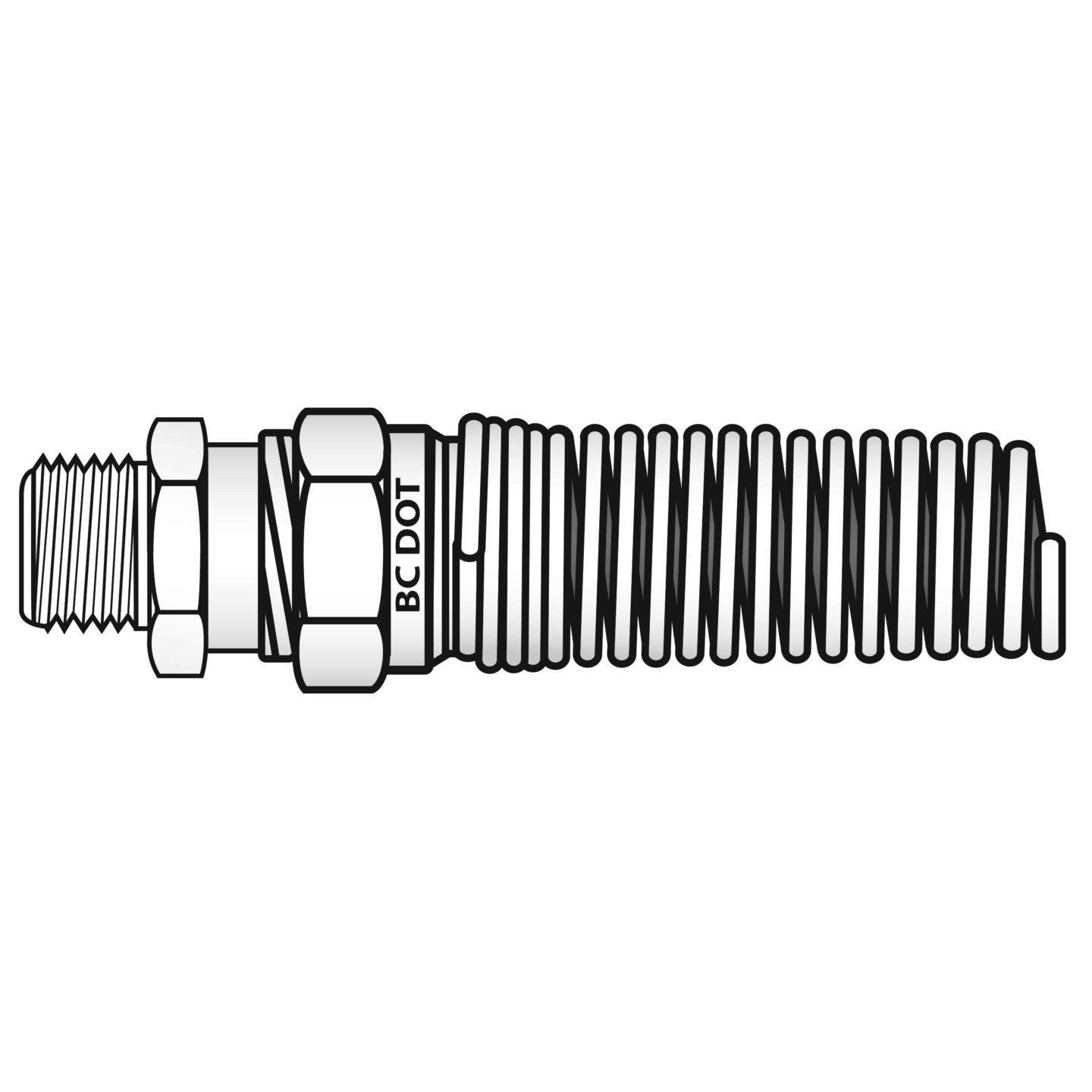 Air Brake Hose Male Connector with Spring Guard 883814S Kurt Hydraulics