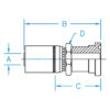 C61 - Code 61 Flange Straight Rigid - C61-08-12