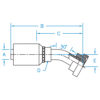 Code 61 Flange 30° Bent Tube Rigid - C6130-24-24-JJ