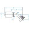 Code 61 Flange 45° Bent Tube Rigid - C6145-24-24-JJ