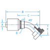 Code 61 Flange 45° Bent Tube Rigid - C6145-12-16-R4