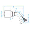 C61 - Code 61 Flange 60° Bent Tube Rigid - C6160-12-12-W