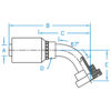 C61 - Code 61 Flange 67° Bent Tube Rigid - C6167-24-24-6W