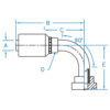 C61 - Code 61 Flange 90° Bent Tube Rigid - C6190-20-20-JJ