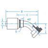 C62 - Code 62 Flange 45° Bent Tube Rigid - C6245-12-16-W