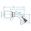 C62 - Code 62 Flange 60° Bent Tube Rigid - C6260-20-20-6W