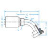 Code 62 Flange 67° Bent Tube Rigid - C6267-24-24-JJ