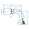 C62 - Code 62 Flange 90° Bent Tube Rigid - C6290-20-24-6W