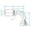 CAT Flange 90° Bent Tube Rigid - CAT90-16-16-WHP