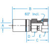 British Standard Pipe 60° Cone Female Swivel - F-BSPX-04-06