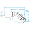 Female British Pipe 45° Bent Tube Swivel - K2 - F-BSPX45-0606-K2