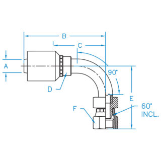 Female British Pipe 90° Bent Tube Swivel