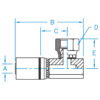 British Std Pipe 60° Cone 90° Block Style Female Swivel - F-BSPX90B-06-06