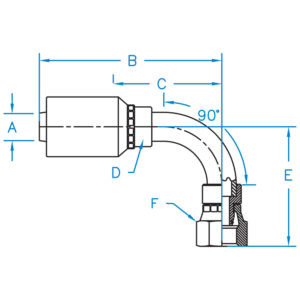 FEMALE DIN 24 HEAVY SWIVEL 90 BENT TUBE