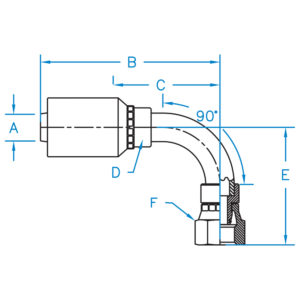 FEMALE DIN 24 HEAVY SWIVEL 90 BENT TUBE