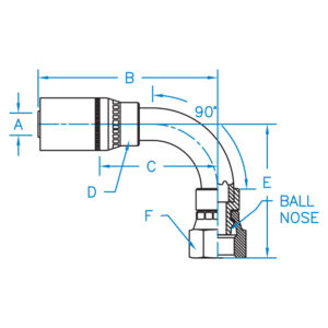 FEMALE DIN 24 LIGHT SWIVEL 90 BENT TUBE