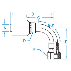 FEMALE DIN 24 LIGHT SWIVEL 90 BENT TUBE