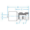 Din Light 24º Seat Female Swivel With O-Ring - F-DL16-28-36-W