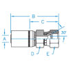 Komatsu JIS 30° Seat Female Swivel - F-KOMX-06-18