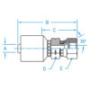 Komatsu JIS 30° Seat Female Swivel - F-KOMX-06-14-W