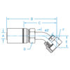 FFX45 - O-Ring Face Seal 45° Bent Tube Female Swivel - FFX45-04-06