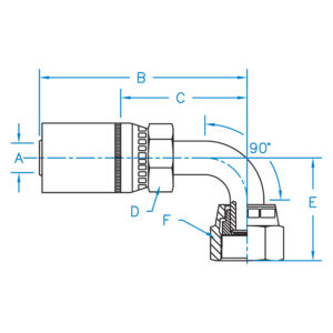 FEMALE ORFS SWIVEL 90 BENT TUBE