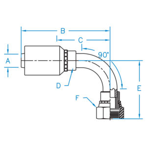 FEMALE ORFS SWIVEL 90 BENT TUBE