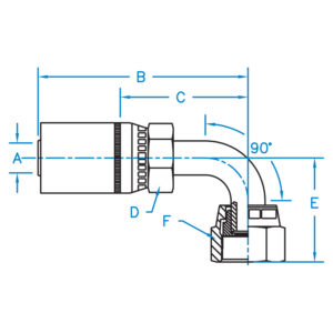 FEMALE ORFS SWIVEL 90 BENT TUBE