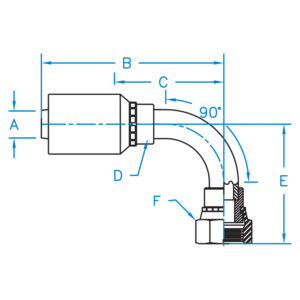 FEMALE ORFS SWIVEL 90 BENT TUBE