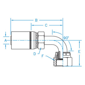 FEMALE ORFS SWIVEL 90 LONG BENT TUBE