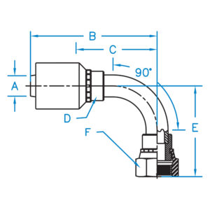 FEMALE ORFS SWIVEL 90 MEDIUM BENT TUBE