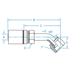 FEMALE JIC 37 SWIVEL 45 BENT TUBE