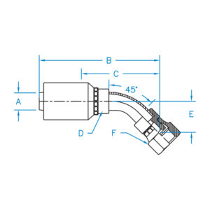 FEMALE JIC 37 SWIVEL 45 BENT TUBE