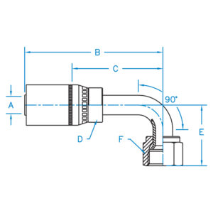 FEMALE JIC 37 SWIVEL 90 BENT TUBE