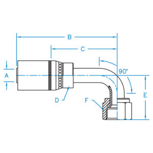 FEMALE JIC 37 SWIVEL 90 BENT TUBE