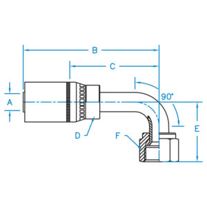 FEMALE JIC 37 SWIVEL 90 BENT TUBE