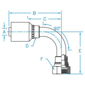 FEMALE SAE 45 - 90 DEG. BENT TUBE SWIVEL