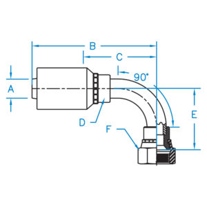 FEMALE JIC 37 SWIVEL 90 BENT TUBE