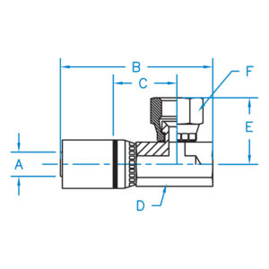 FEMALE JIC 37 SWIVEL 90 BLOCK