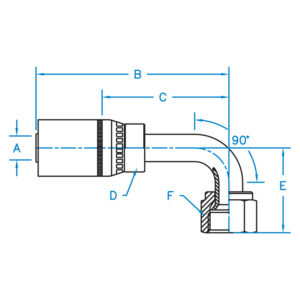 FEMALE JIC 37 SWIVEL 90 MEDIUM BENT TUBE