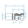 FSX - 45° SAE Female Swivel - FSX-05-06-R5