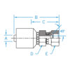 FSX - 45° SAE Female Swivel - FSX-06-06-W