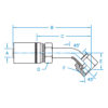 FSX45 - 45° SAE Female 45° Bent Tube Swivel - FSX45-04-05