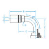 Komatsu Flange 90° Bent Tube Rigid - KOMA90-10-10