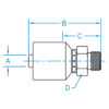 Male British Parallel Pipe 60° Cone Rigid - K2 - M-BSPP-06-08-K2