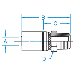 MALE BRITISH PIPE TAPER MALE RIGID 60D CONE