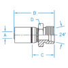 Din Heavy Universal Seat Male Rigid - M-DH06-12-20