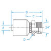 Din Heavy 24° Seat Male Rigid - M-DH04-08-16-K2