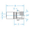 Din Light Universal Seat Male Rigid - M-DL16-28-36