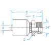 Din Light 24° Seat Male Rigid - K2 - M-DL04-06-12-K2